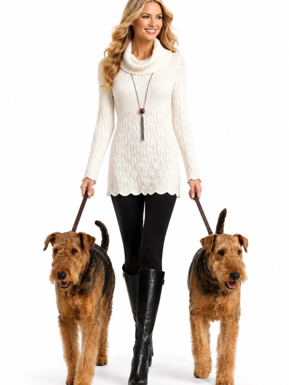 Style & Co. Petite Cowl Neck Cable Knit Sweater PM Cream Ivory